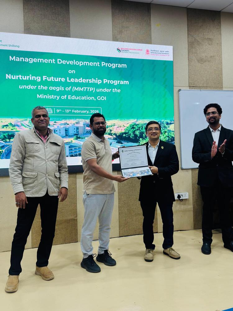 Dr. Mehbub Alam at the Nurturing Future Leadership Programme at IIM Shillong