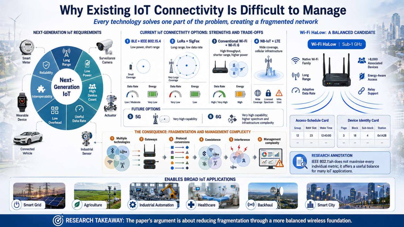 Slide 2 of 5 from the visual summary of “Analyzing the Suitability of IEEE 802.11ah for Next Generation Internet of Things: A Comparative Study”