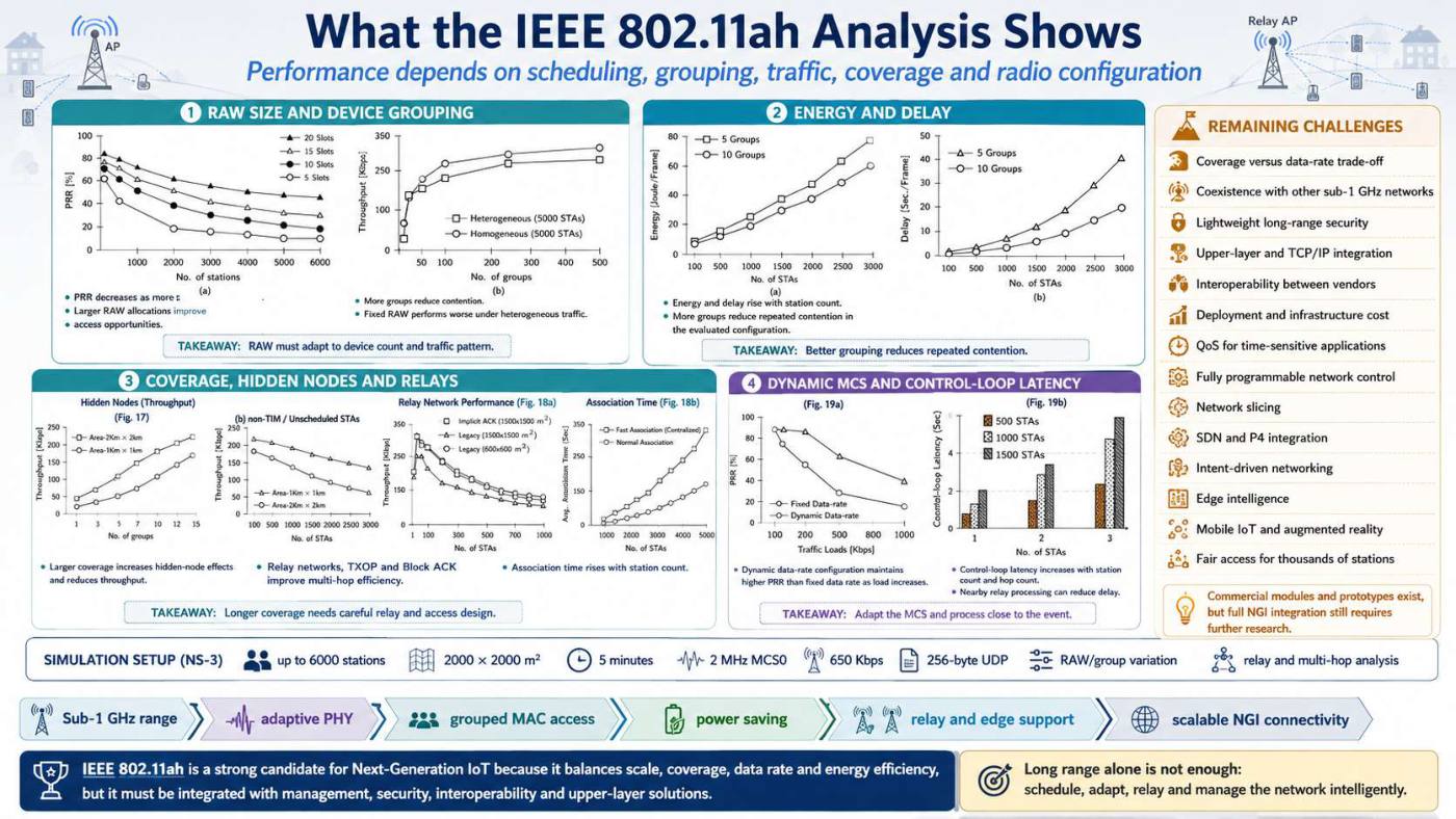Slide 5 of 5 from the visual summary of “Analyzing the Suitability of IEEE 802.11ah for Next Generation Internet of Things: A Comparative Study”