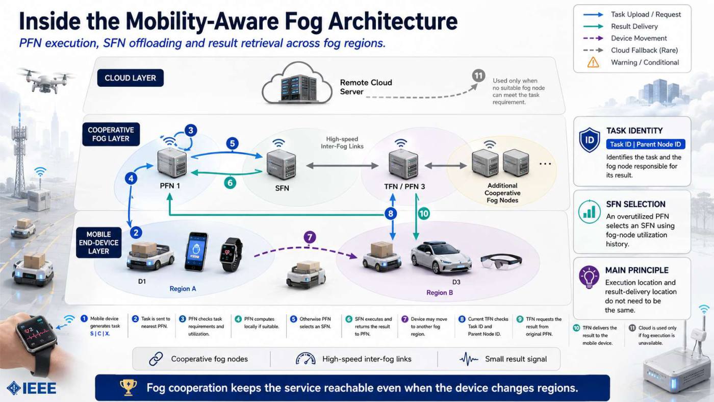 Slide 3 of 5 from the visual summary of “Mobility-aware Task Offloading in Fog-Assisted Networks”